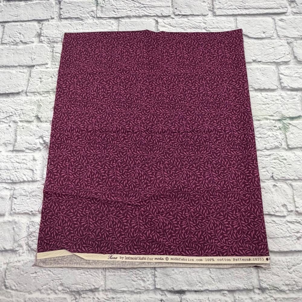 Moda Xena by Sentimental Studios 100% Cotton Fabric 1 Yard Burgundy Leaf 15203